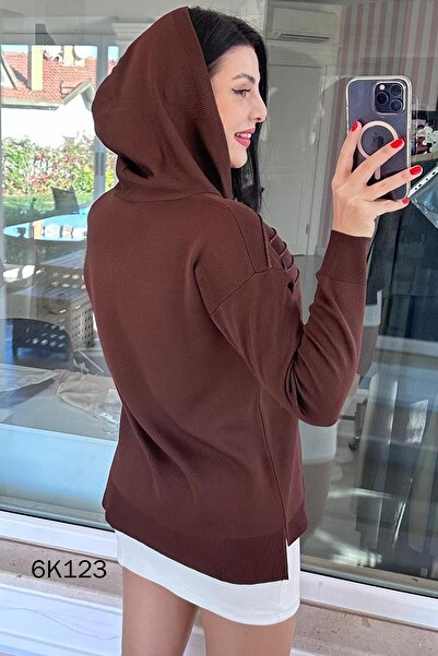 İnce Topuk Hooded Knitwear Blouse 6K123