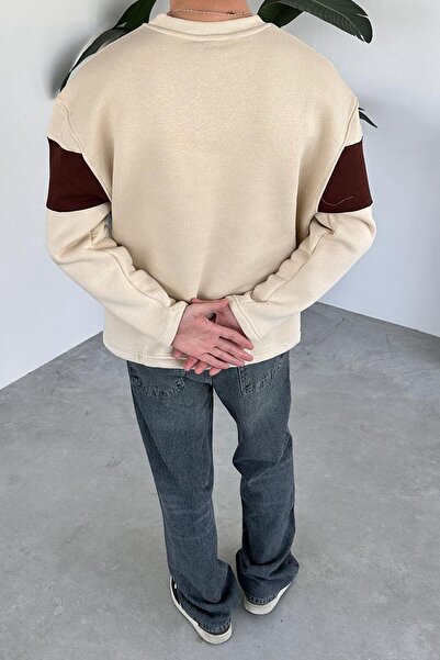 HAFKAGİYİM Κρέμα 1994 Λεπτομέρεια κεντήματος oversized ιδρώτας