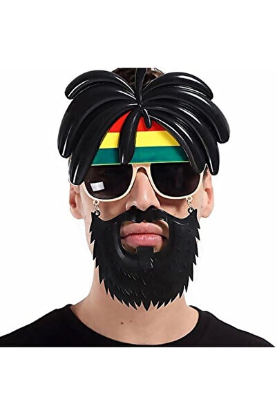 magicool نظارة حفلات بشعيرات بوب مارلي مع شعر مستعار من Rasta Beard مقاس 27x1...