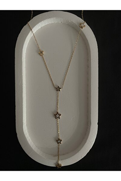 Luna Çelik Y Model Yıldız Gold Kolye