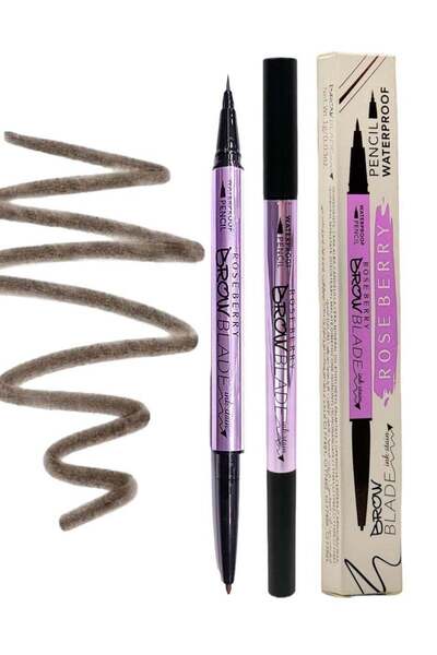 roseberry Rose Berry Double-Ended Eyebrow Pencil - Dark Brown, Waterproof, Long-Lasting