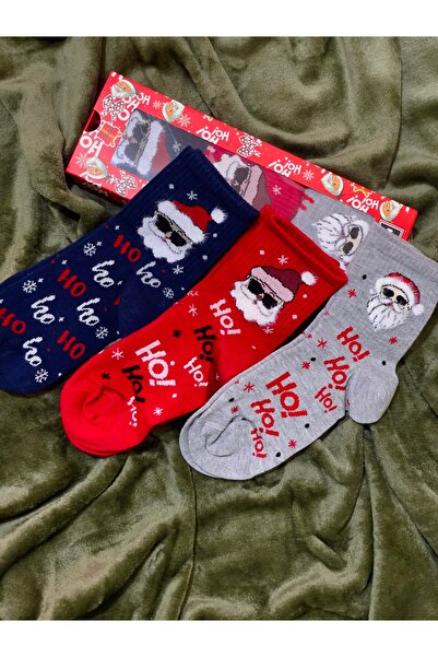 magıcgrange 3-Piece New Year's Socks Set – Bearded Design, Cotton, Stitch-Fre...