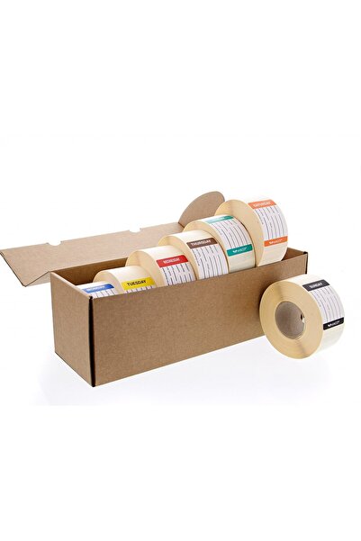 xHACCP Set of 7 rolls of kitchen and restaurant labels - days of the week