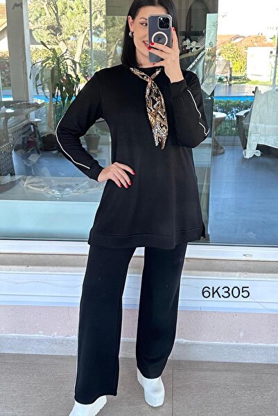 İnce Topuk Modal Set with Scarf 6K305