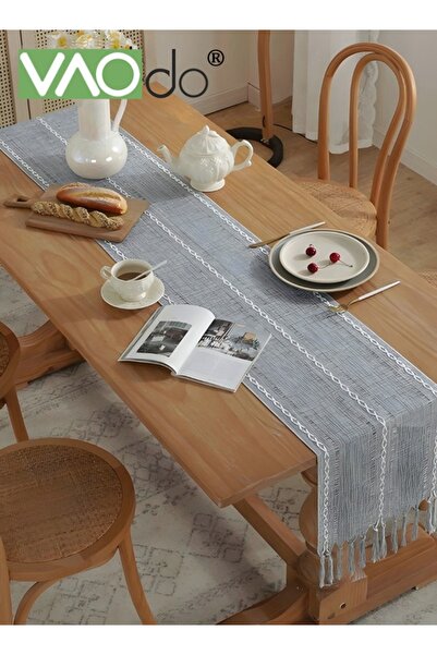 VAODO Simple Table Runner, Imitation Cotton and Linen Material Home Decoratio...