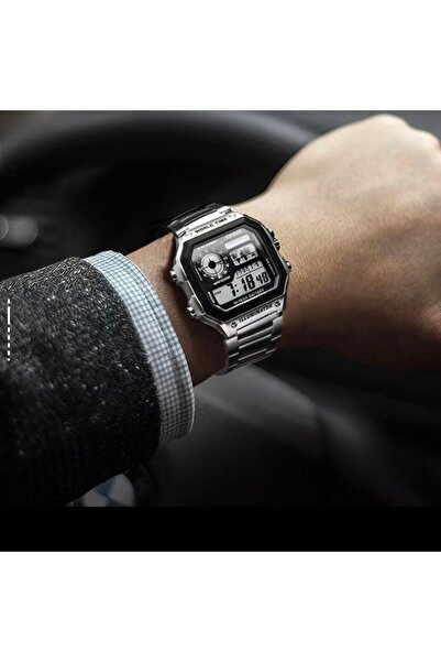 Casio simple sports waterproof retro Shi Ying movement stainless steel strap watch