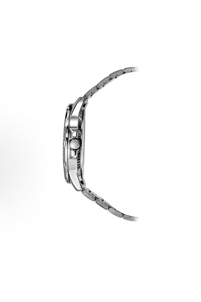 Casio Shi Ying movement stainless steel strap black dial watch