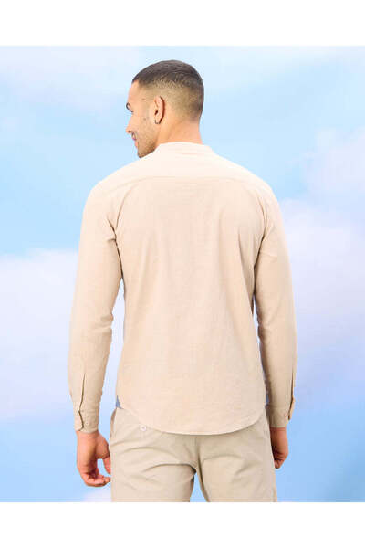 REDTAG Men Beige Solid Shirt