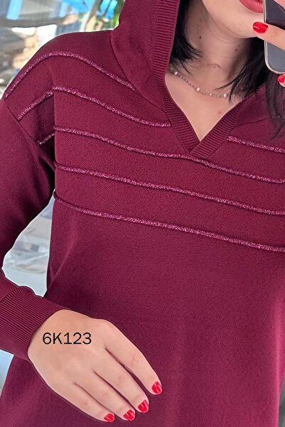İnce Topuk Hooded Knitwear Blouse 6K123
