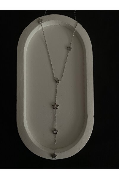 Luna Çelik Y Model Yıldız Silver Kolye