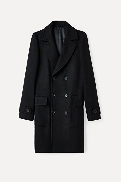 Mudo Wool Blend Double-Breasted Long Coat