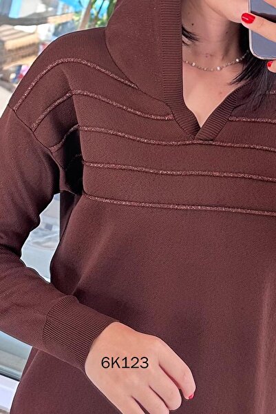 İnce Topuk Hooded Knitwear Blouse 6K123