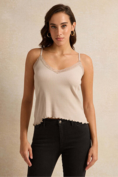 REDTAG Women Brown Strappy Lace Vest