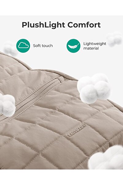 BAGSMART College Laptop Backpack Quilted Travel Daypack Water-Resistant for 15.6 Inch Laptop