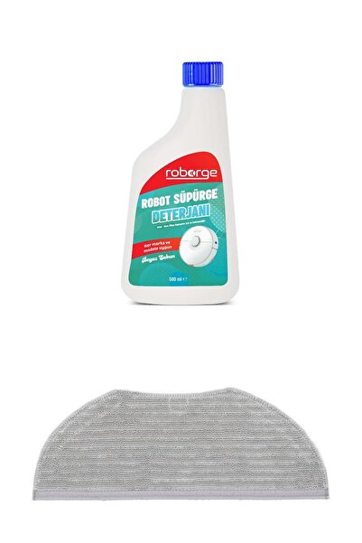 Roborge منشفة تنظيف المكنسة الكهربائية الروبوتية 2 في 1 من شاومي + منظف المكنسة الكهربائية الروبوتية - صابون أبيض