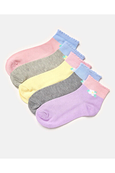 REDTAG مجموعة جوارب الكاحل المتنوعة للفتيات الكبيرات (5 أزواج)