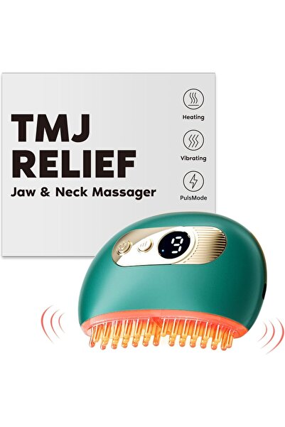 TERRIFI TMJ Relief Massager, Vibration & Heating, Ergonomic Multi-Needle Design (Green)