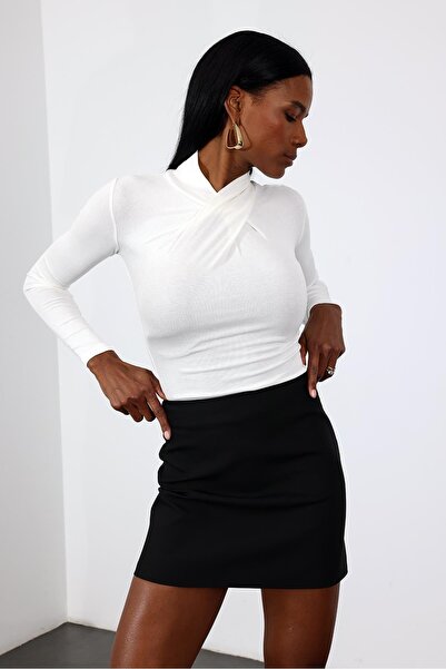 5in1Canpolat Ecru Collar Detailed Bodysuit 2644