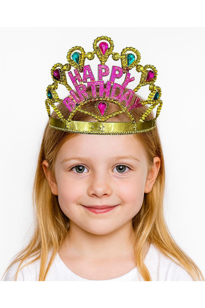 Marsilyan Χρυσό Χρώμα Κορώνα Γενεθλίων με Γραπτό Happy Birthday 60 εκ. ILKEL-...
