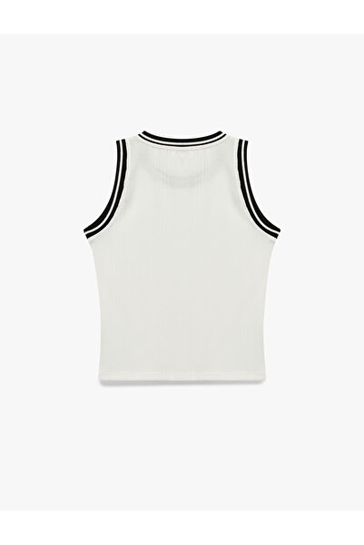 Koton Slim Fit Piped Crew Neck Sleeveless Blouse