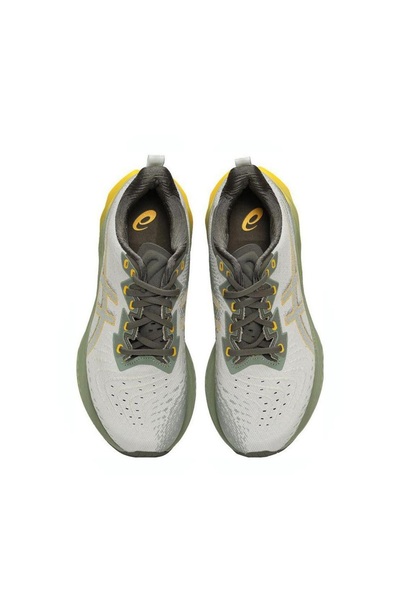 Asics Tiger Novablast 4 Outdoor Running Shoes Gray/Green/Yellow for Men/Women/Students