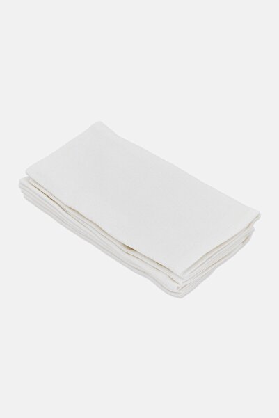 Bebe 4 Pieces Solid Cotton Table Napkins, White