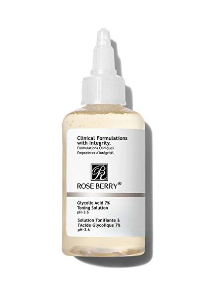 roseberry محلول تنظيف بحمض الجليكوليك بتركيز 7% من خلاصة التوت الوردي، شفاف - 240 مل