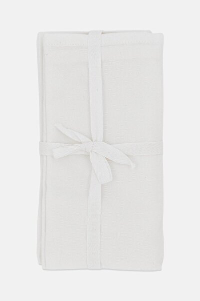 Bebe 4 Pieces Solid Cotton Table Napkins, White