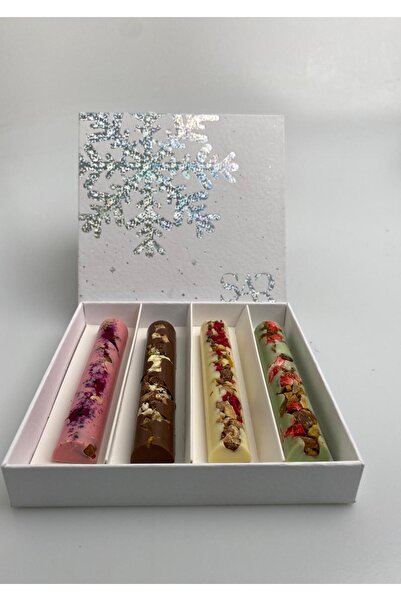 ŞAR PATİSSERİE KAR TANESİ HOLOGRAM KUTUDA EL YAPIMI STİCK ÇİKOLATA