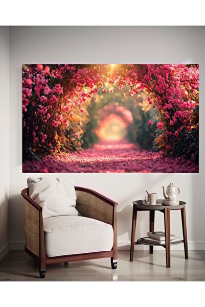 özkacar Interior Refreshing Pink Landscape Canvas Painting Home Decoration Gi...