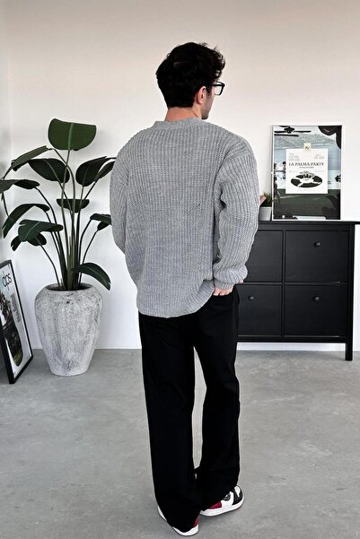 HAFKAGİYİM Gray Knitted Detail Knitwear Cardigan