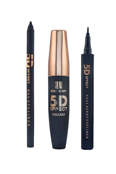 roseberry Rose Berry Mascara + Liquid Eyeliner Pen + Wax Eyeliner Pencil