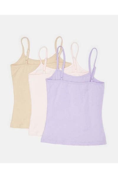 REDTAG Girls Assorted Plain Basic Vest Set (Pack Of 3)