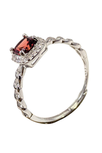 LAXMİ 925 Silver Ring Red Garnet AAA, extra quality, for passion and vitality