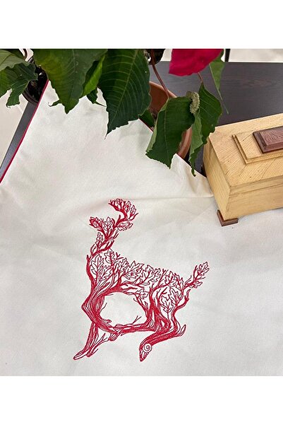 Yılbaşı Temalı Geyik Figürlü Craft Kırlent Kılıfı