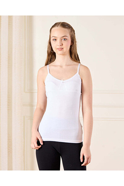 REDTAG Senior Girls White Plain Vest Set (2 Pack)