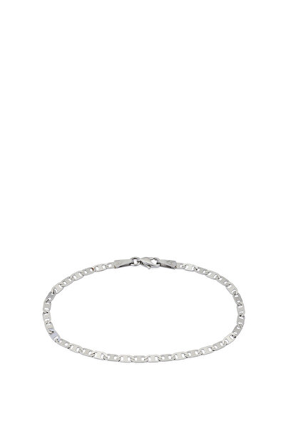 Atolyewolf Gümüş Kaplama Bar Zincir Bileklik