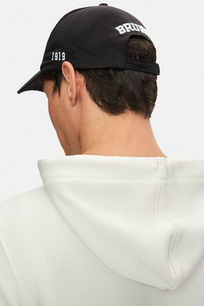 UCLA Ανδρικό φούτερ HILGARD Bone Color με κουκούλα και με τύπωμα Standard Fit με φερμουάρ