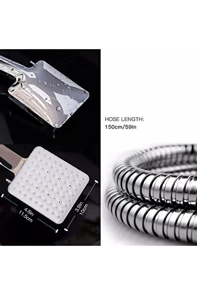 Generic 6-Setting Handheld Shower Head, Self-Cleaning Silicone Nozzles, Single-Hand Adjustment