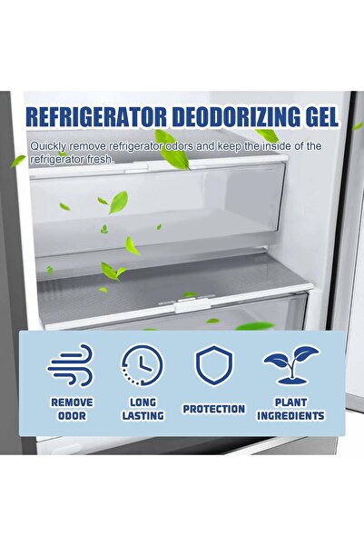 AZONEE مزيل روائح طبيعي للثلاجة - مزيل روائح قابل لإعادة الاستخدام للثلاجة وا...