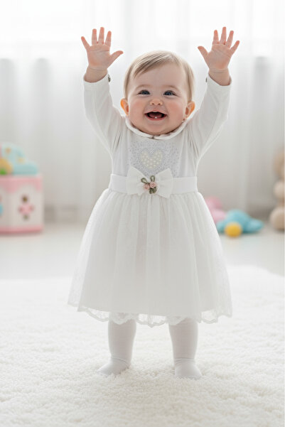 s.t. sebat tekstil Baby Girl Heart Dress