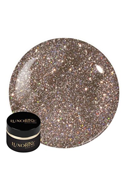 LUXORISE Gel UV pentru extensii de unghii RevoFlex Disco, 15 ml, auriu glamuros