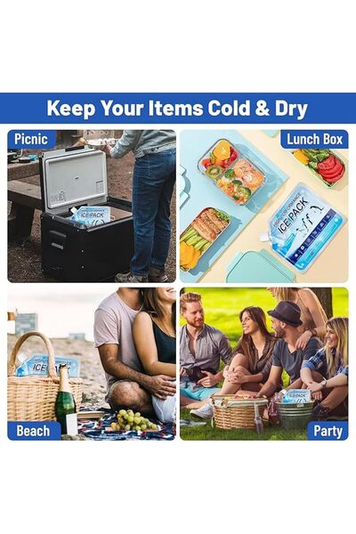 Yelajoy Reusable Ice Packs (4 Pack) - Leak-Proof Freezer Packs for Coolers & Lunch Boxes