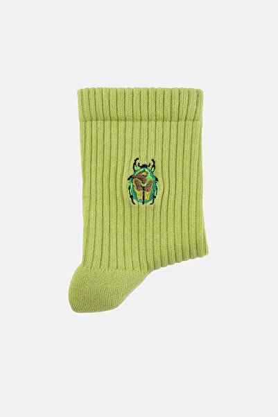 WWF Market Beetle Towel Socks - Green