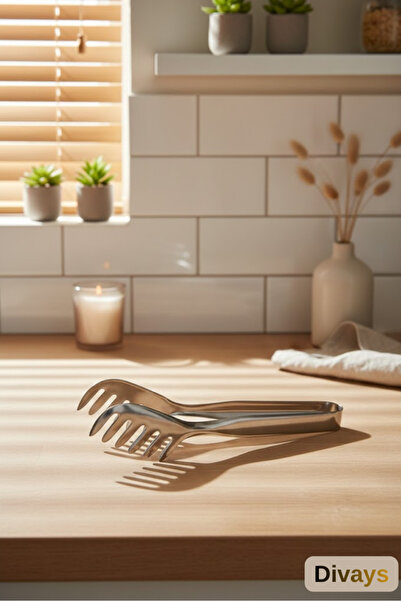 DİVAYS Lüks Paslanmaz Çelik Makarna Maşası | Pratik Servis Maşası | Şık Mutfa...