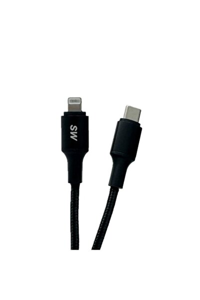 OEM Fast data and charging cable, USB Type-C to Lightning, 2.4A, 3m, Black, braided textile
