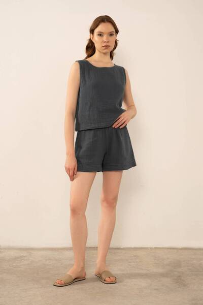 İpekçi Otantik Muslin Short Women's Shorts Anthracite