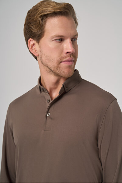 Morven Ανδρικό φούτερ με γιακά πόλο από ρεγιόν, πράσινο χρώμα