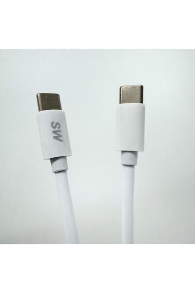 Soleil World USB Type-C to Type-C Fast Charging Data Cable, 20W PD, 3.1A, 1m, White