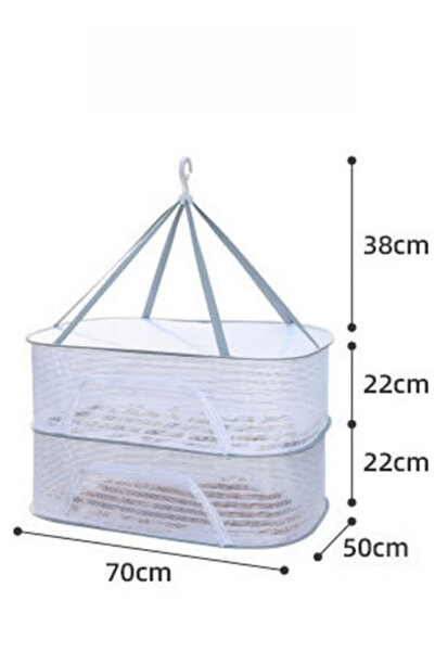 Generic Foldable Hanging Laundry Net Large Capacity Clothes Drying Basket with Zipper